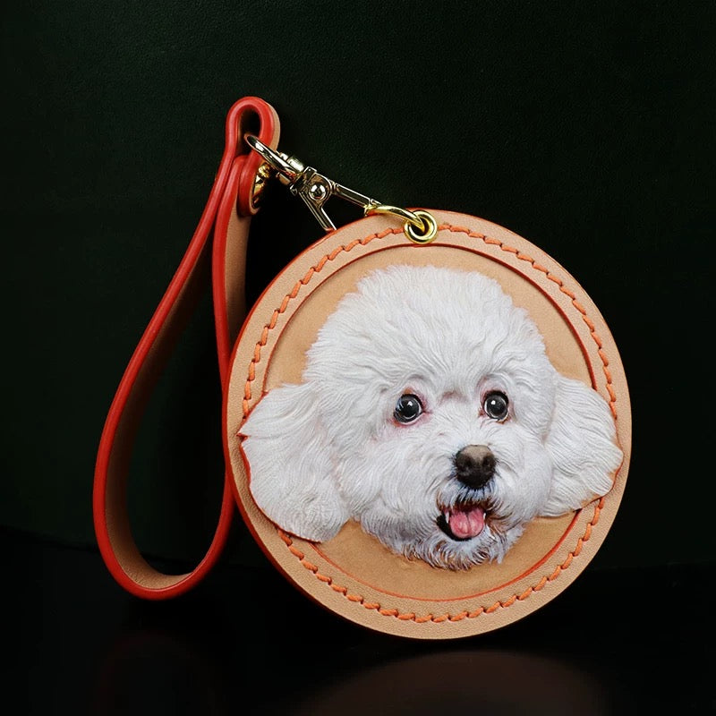 Custom Handmade 3D Leather Pet Sculpted Pendant