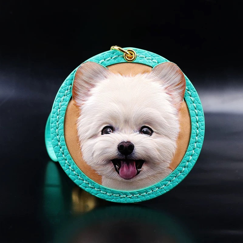 Custom Handmade 3D Leather Pet Sculpted Pendant