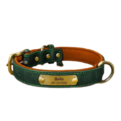 Custom Engraved Pet Information Anti-Lost Faux Leather Pet Collar
