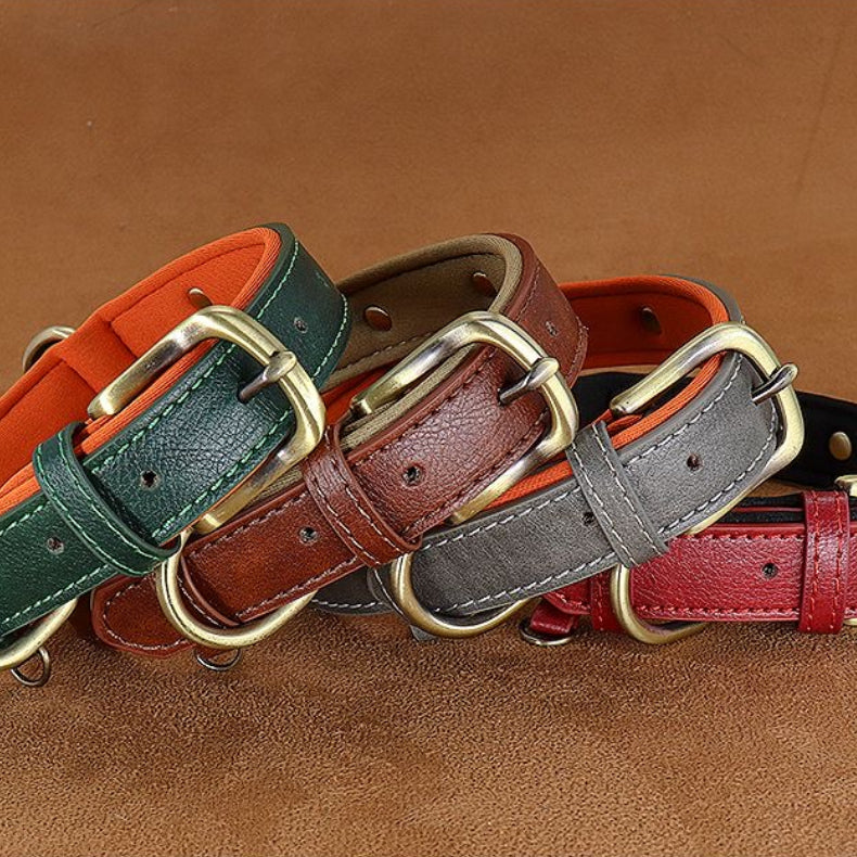 Custom Engraved Pet Information Anti-Lost Faux Leather Pet Collar