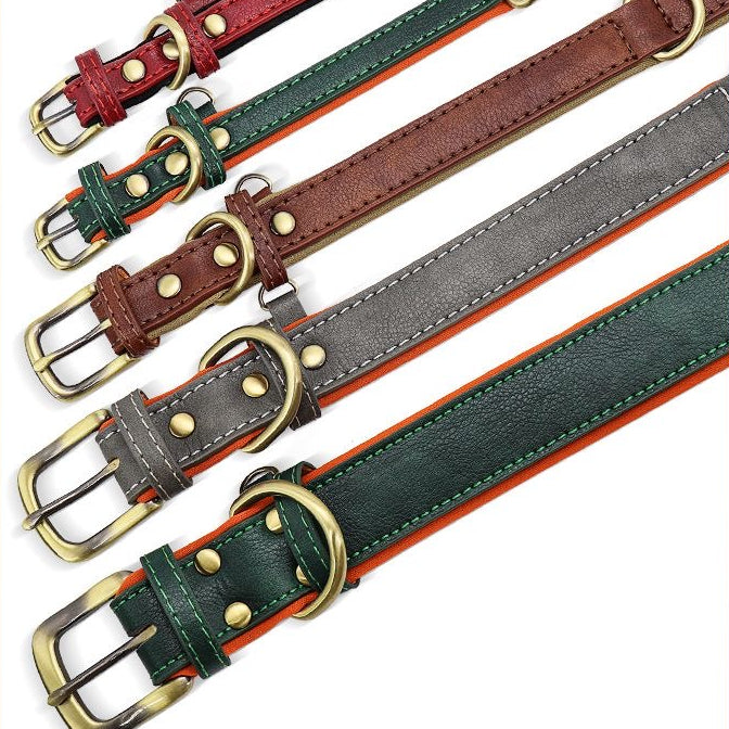 Custom Engraved Pet Information Anti-Lost Faux Leather Pet Collar