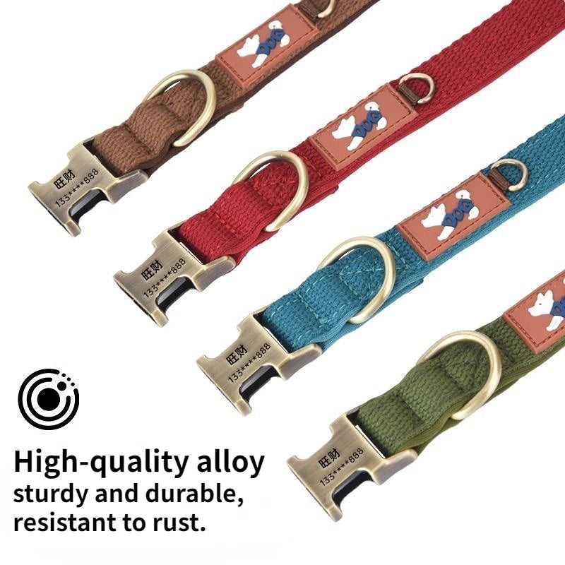 Custom Engraved Pet Information Anti-Lost Pet Webbing Collar