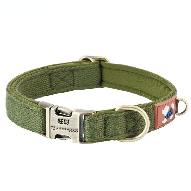 Custom Engraved Pet Information Anti-Lost Pet Webbing Collar