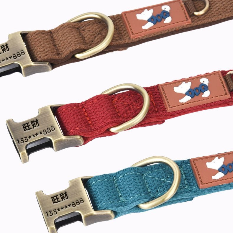 Custom Engraved Pet Information Anti-Lost Pet Webbing Collar
