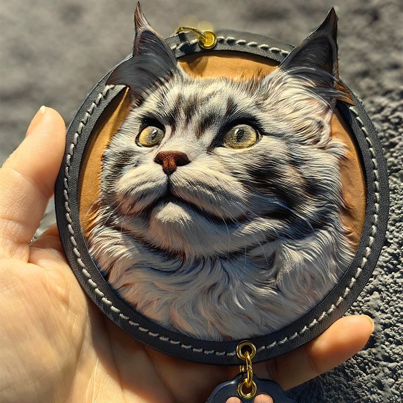 Custom Handmade 3D Leather Pet Sculpted Pendant