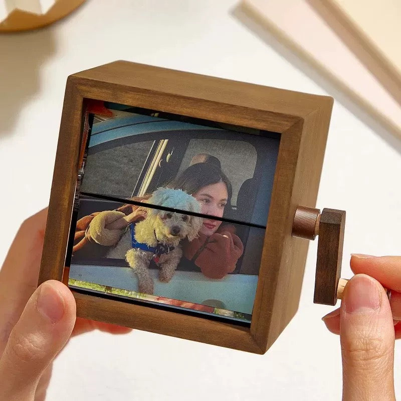 Custom Hand-Crank Photo Album(wooden photo frame)