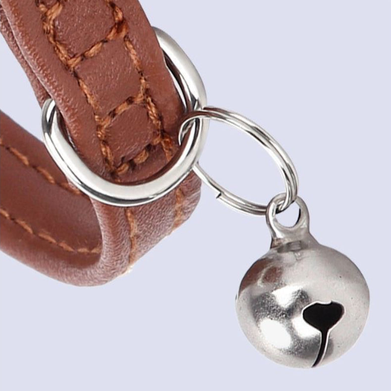 Personalized Anti-Choking Cat Collar: Leather Design with Custom Pet Details (Anti-Lost)