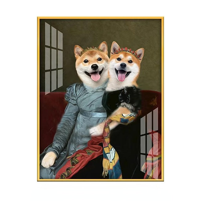 Playful Custom Pet Inkjet oil painting