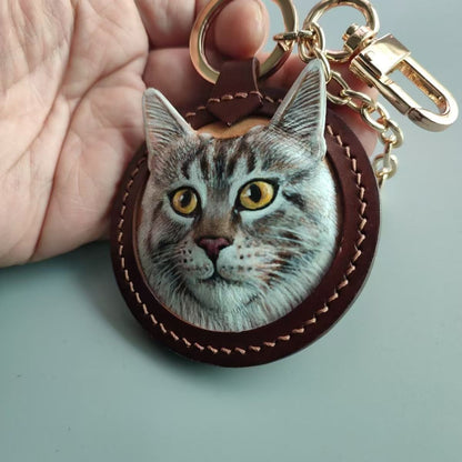 Custom Handmade 3D Leather Pet Sculpted Pendant