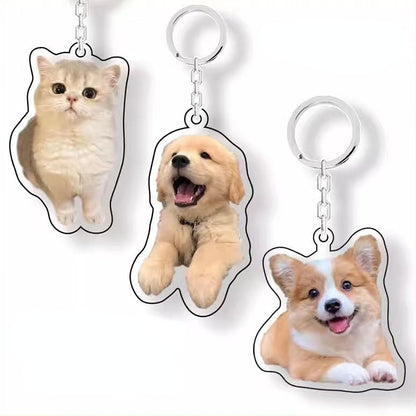 Custom Pet Photo Keychain & Backpack Charm