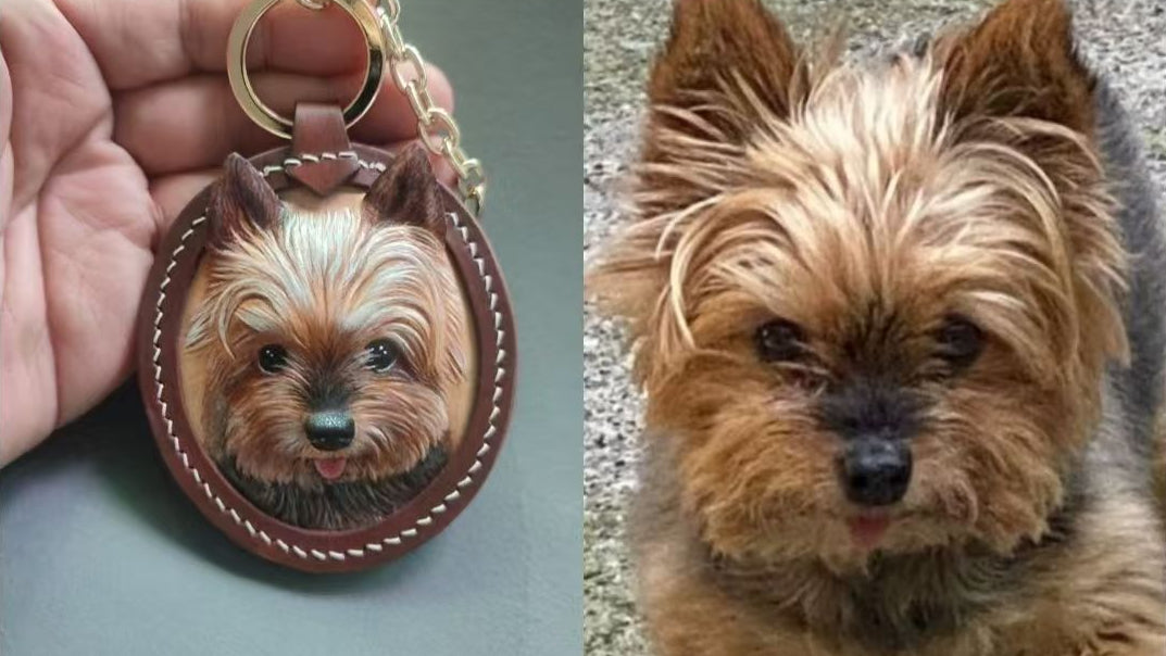 Custom Handmade 3D Leather Pet Sculpted Pendant