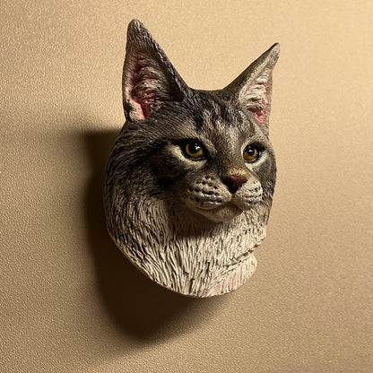 Custom 3D Hand-Painted Plaster Pet Head Sculpture