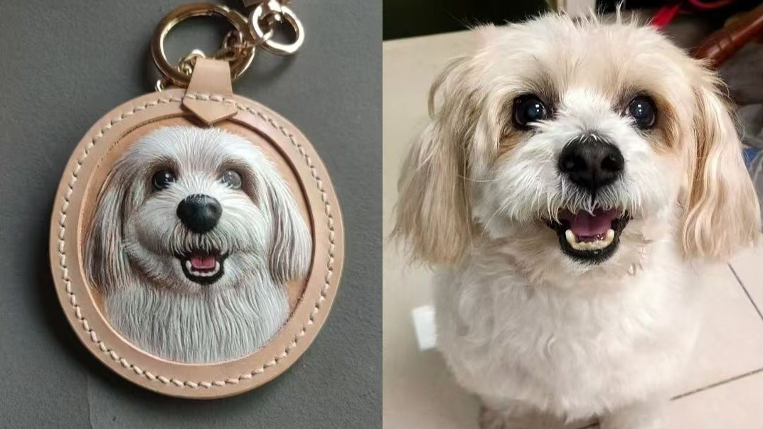 Custom Handmade 3D Leather Pet Sculpted Pendant