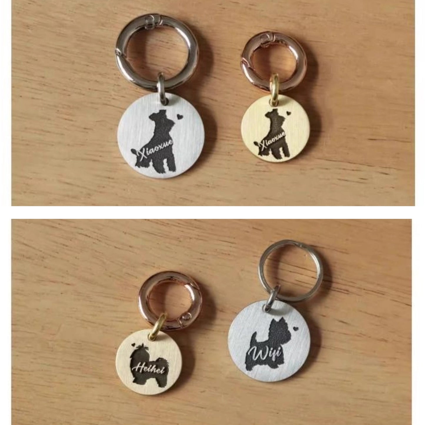 Custom Pet ID Tag with Silhouette Design – Personalized Identification Tag for Dogs & Cats