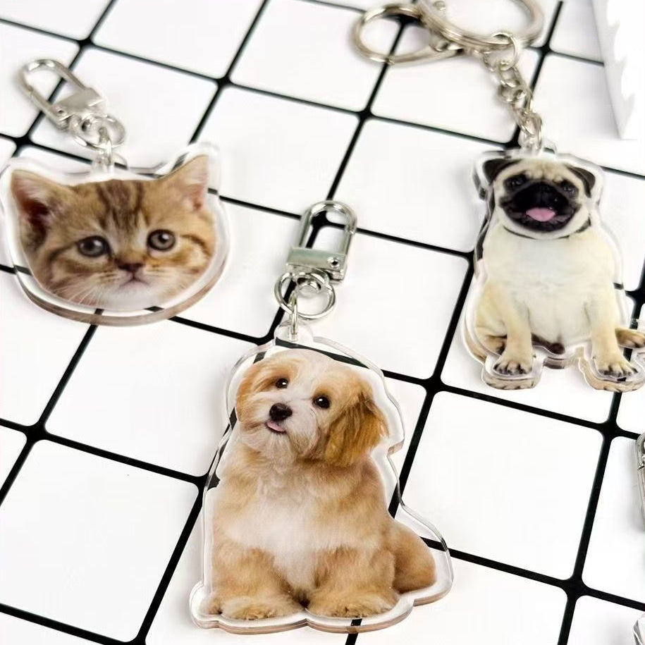 Custom Pet Photo Keychain & Backpack Charm