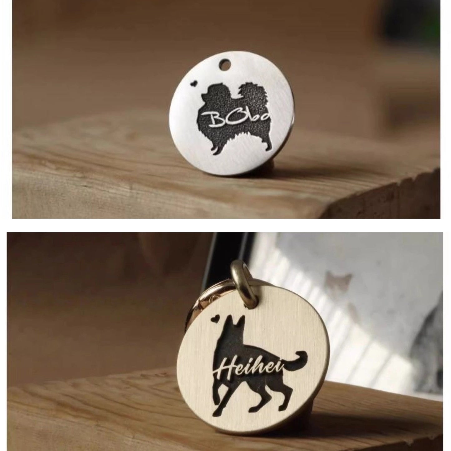 Custom Pet ID Tag with Silhouette Design – Personalized Identification Tag for Dogs & Cats