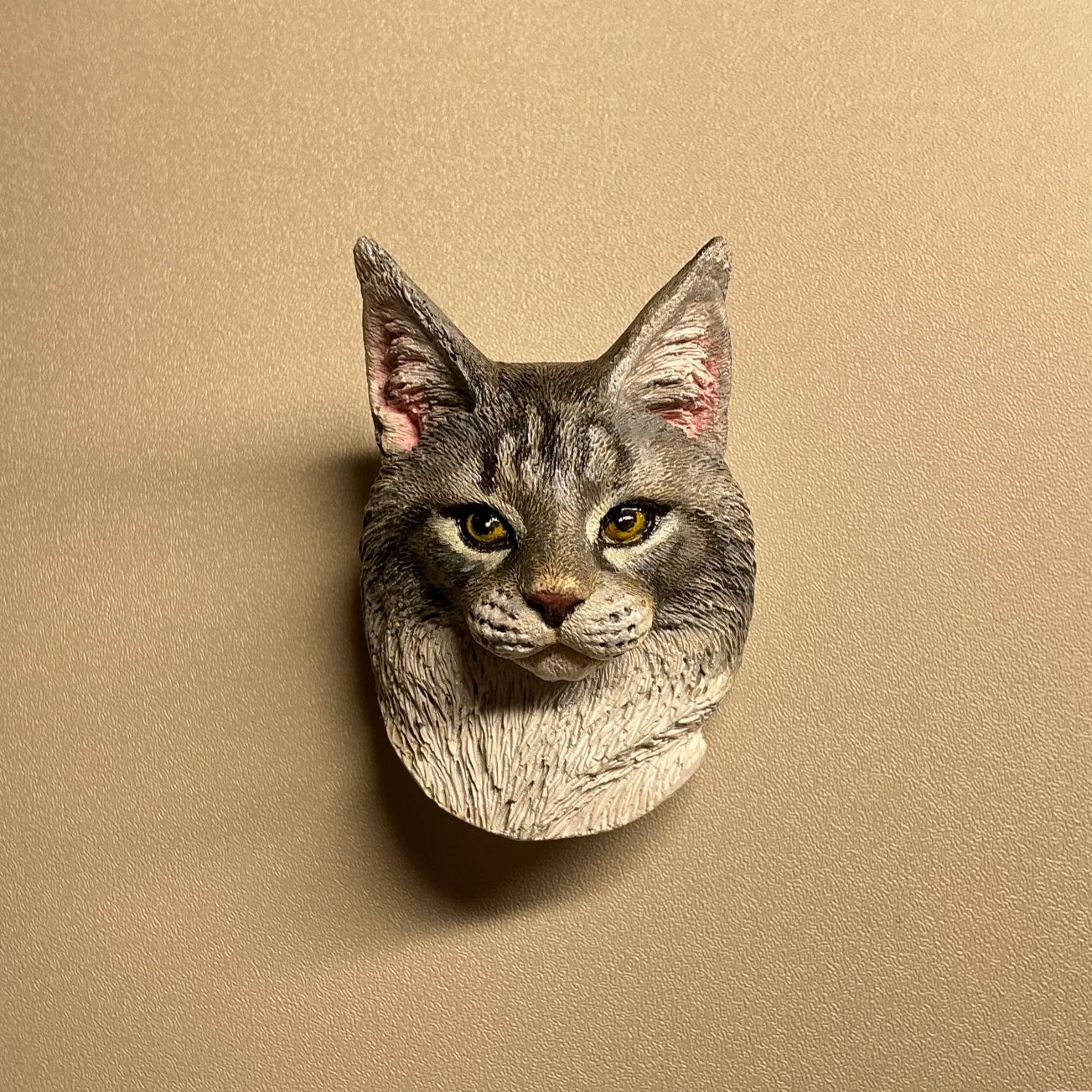 Custom 3D Hand-Painted Plaster Pet Head Sculpture