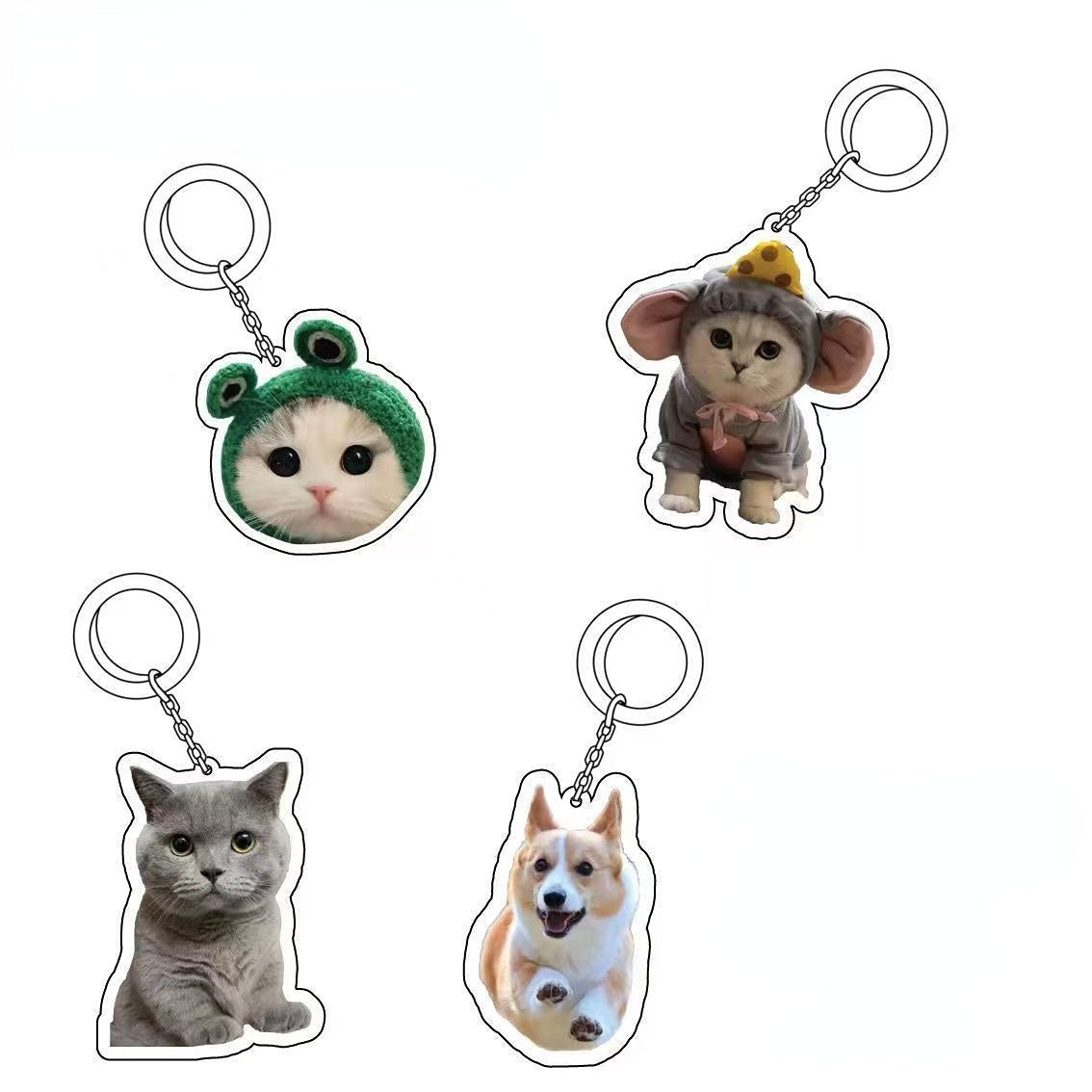 5-Pack Custom Pet Photo Keychain & Backpack Charm