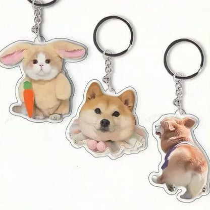 Custom Pet Photo Keychain & Backpack Charm