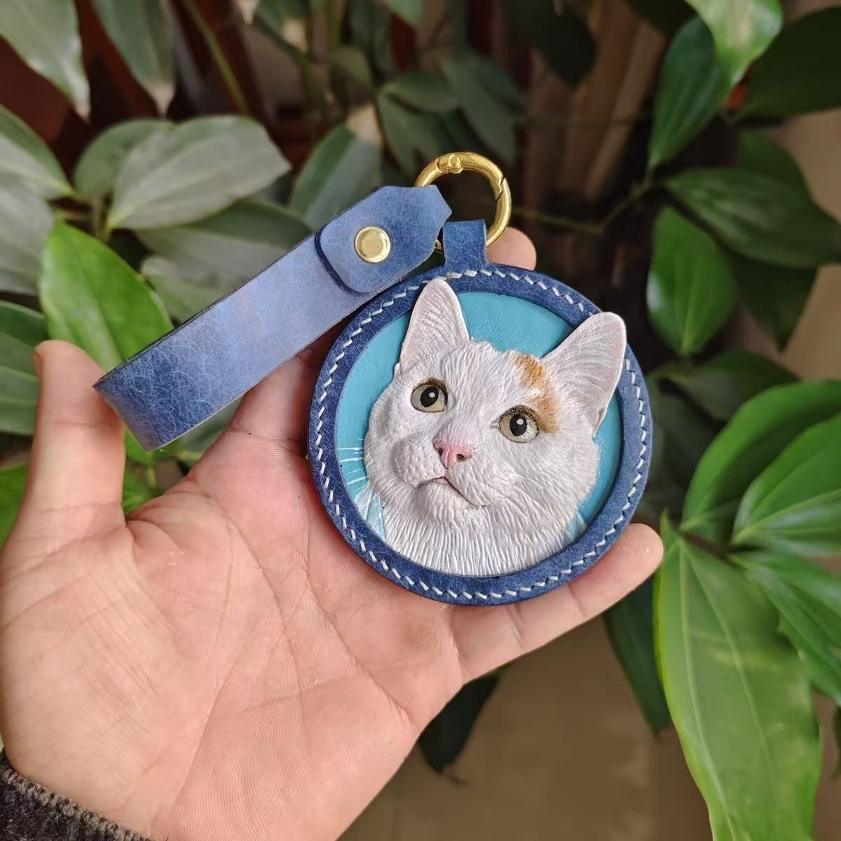 Custom Handmade 3D Leather Pet Sculpted Pendant