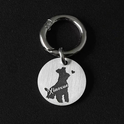 Custom Pet ID Tag with Silhouette Design – Personalized Identification Tag for Dogs & Cats