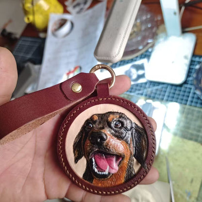 Custom Handmade 3D Leather Pet Sculpted Pendant