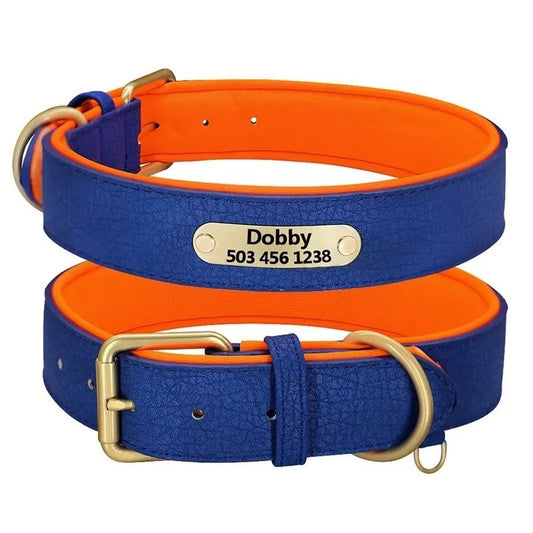 Custom Engraved Pet Information Anti-Lost Faux Leather Pet Collar