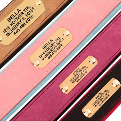 Widened & Thickened Faux Leather Pet Collar with Custom Engraved Pet Information – Anti-Lost, Designed for Medium and Large Dogs