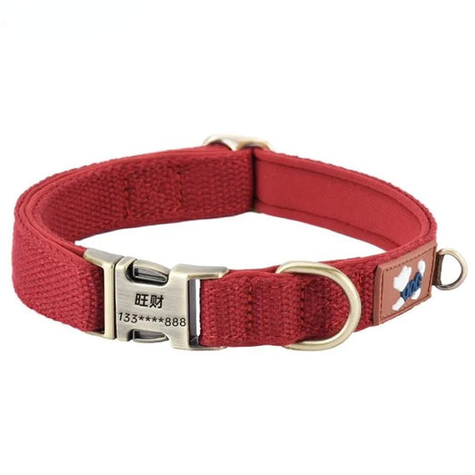 Custom Engraved Pet Information Anti-Lost Pet Webbing Collar