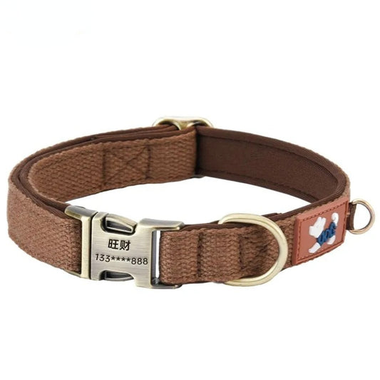 Custom Engraved Pet Information Anti-Lost Pet Webbing Collar