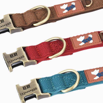 Custom Engraved Pet Information Anti-Lost Pet Webbing Collar