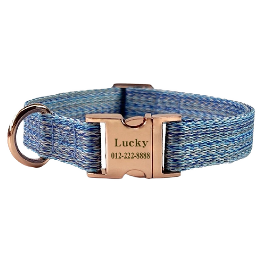 Custom Engraved Pet Information Anti-Lost Pet Webbing Collar