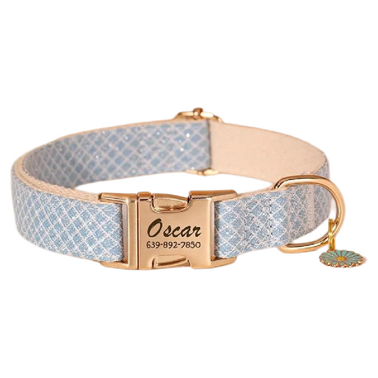 Custom Engraved Pet Information Anti-Lost Pet Macaron-Colored Webbing Collar