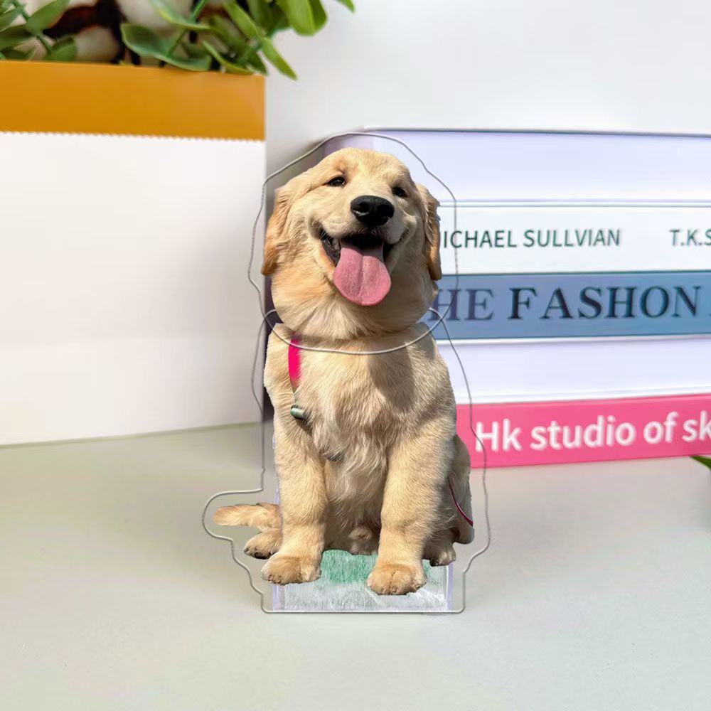 Custom Acrylic Solar-Powered Pet Figurine with Electrically-Operated Shaking Head