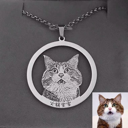 Custom Hollowed-Out Pet Photo Necklace