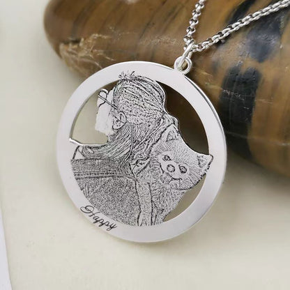 Custom Hollowed-Out Pet Photo Necklace