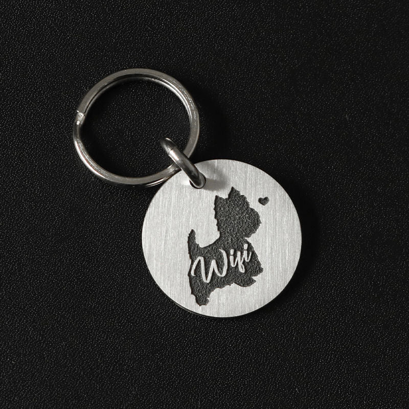 Custom Pet ID Tag with Silhouette Design – Personalized Identification Tag for Dogs & Cats