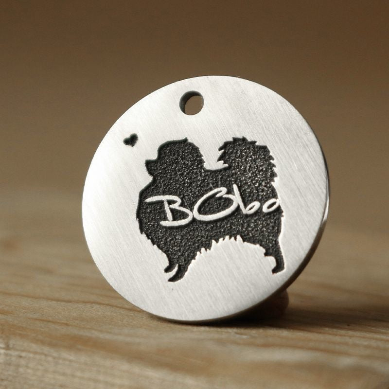 Custom Pet ID Tag with Silhouette Design – Personalized Identification Tag for Dogs & Cats