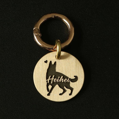 Custom Pet ID Tag with Silhouette Design – Personalized Identification Tag for Dogs & Cats