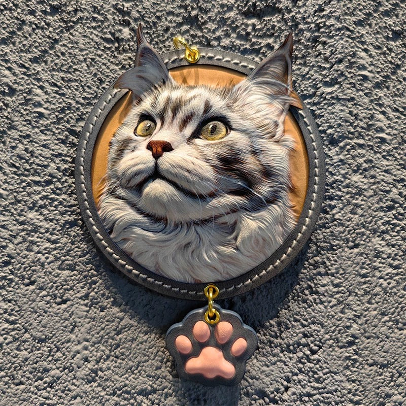 Custom Handmade 3D Leather Pet Sculpted Pendant