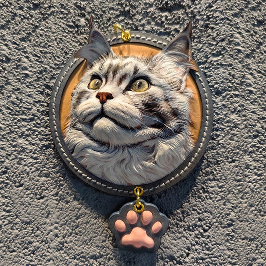 Custom Handmade 3D Leather Pet Sculpted Pendant