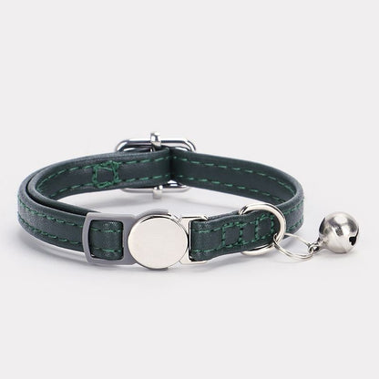 Personalized Anti-Choking Cat Collar: Leather Design with Custom Pet Details (Anti-Lost)