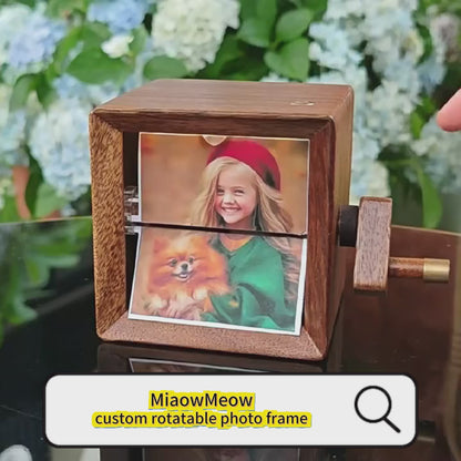 Custom Hand-Crank Photo Album(wooden photo frame)