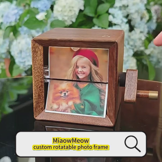 Custom Hand-Crank Photo Album(wooden photo frame)